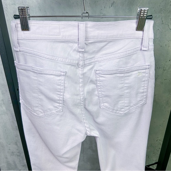 RAG & BONE | Purple High Rise Raw Frayed Hem Skinny Leg Ankle Jeans in ‘Lilac’ - Picture 8 of 12